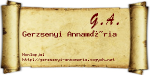 Gerzsenyi Annamária névjegykártya