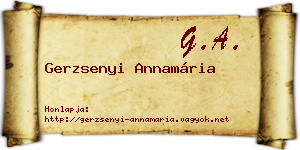 Gerzsenyi Annamária névjegykártya